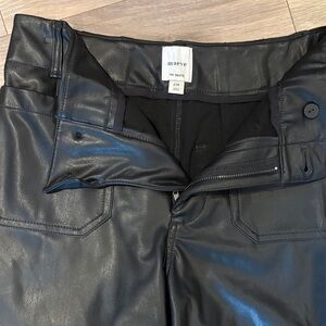 Maeve Sleek Black Leatherette Trousers